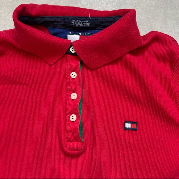 Tommy Hilfiger Red Long Sleeve Polo Shirt - Picture 8 of 8